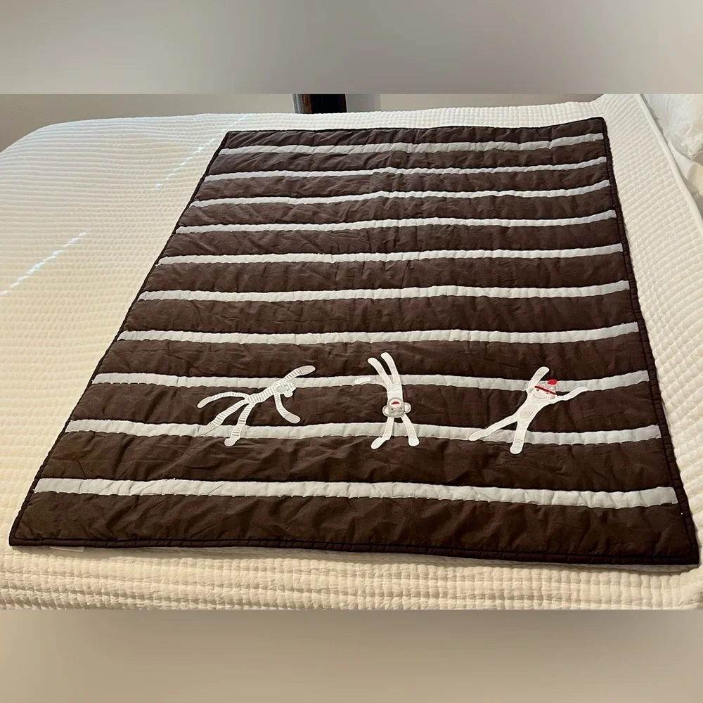 Pottery Barn Kids Playful Monkeys Crib or Toddler Bed Comforter & Bed Skirt